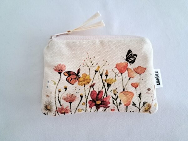 Monedero/Tarjetero Marialu Gili "flores silvestres y mariposas"