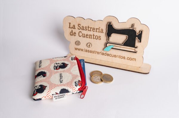 Monedero/ Tarjetero acolchado "Mafalda rojo"