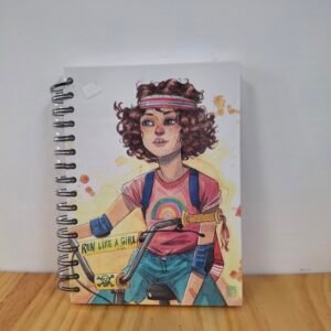 Libreta de anillas chica montando en bici de Esther Gili