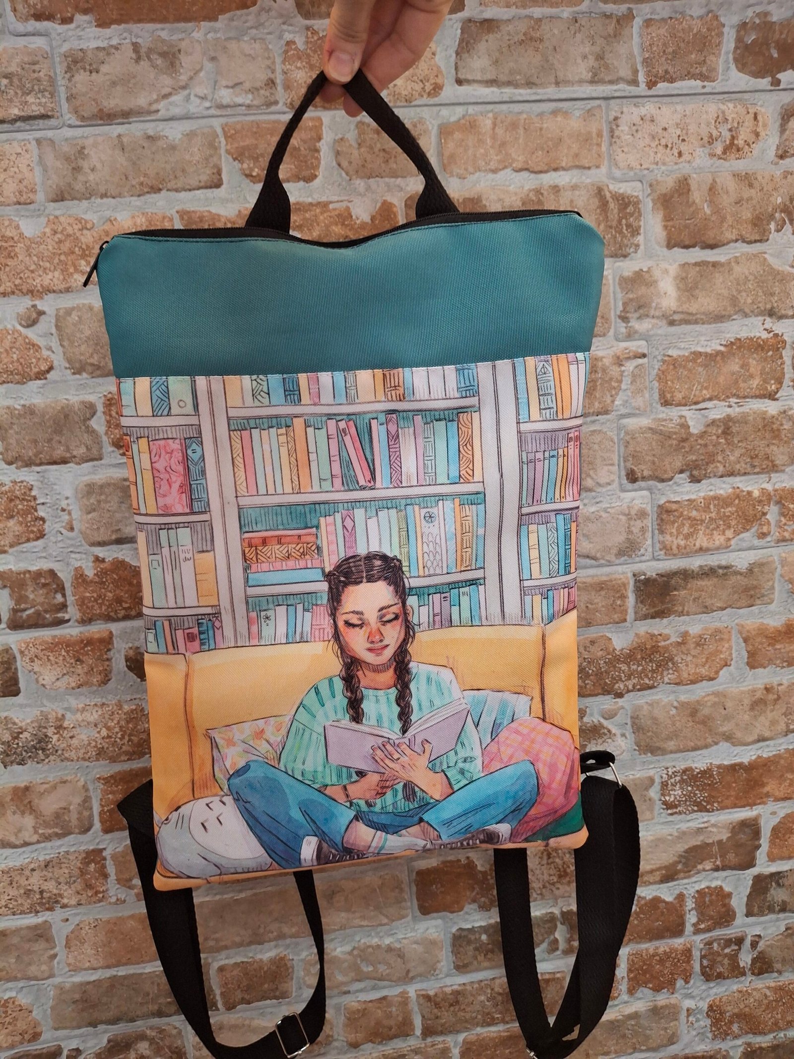 Mochila "Leer en el sofá" con cremallera antirrobo - Imagen 3