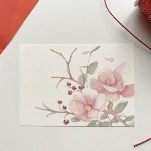 Minilámina Navidad flores de Marialu Gili (incluye sobre blanco)