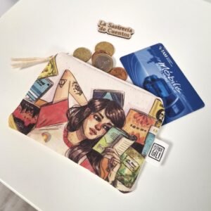 Monedero / Tarjetero Esther Gili "Chica leyendo libros"