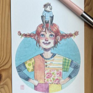 Minilámina Pippi de Esther Gili (Contiene sobre)