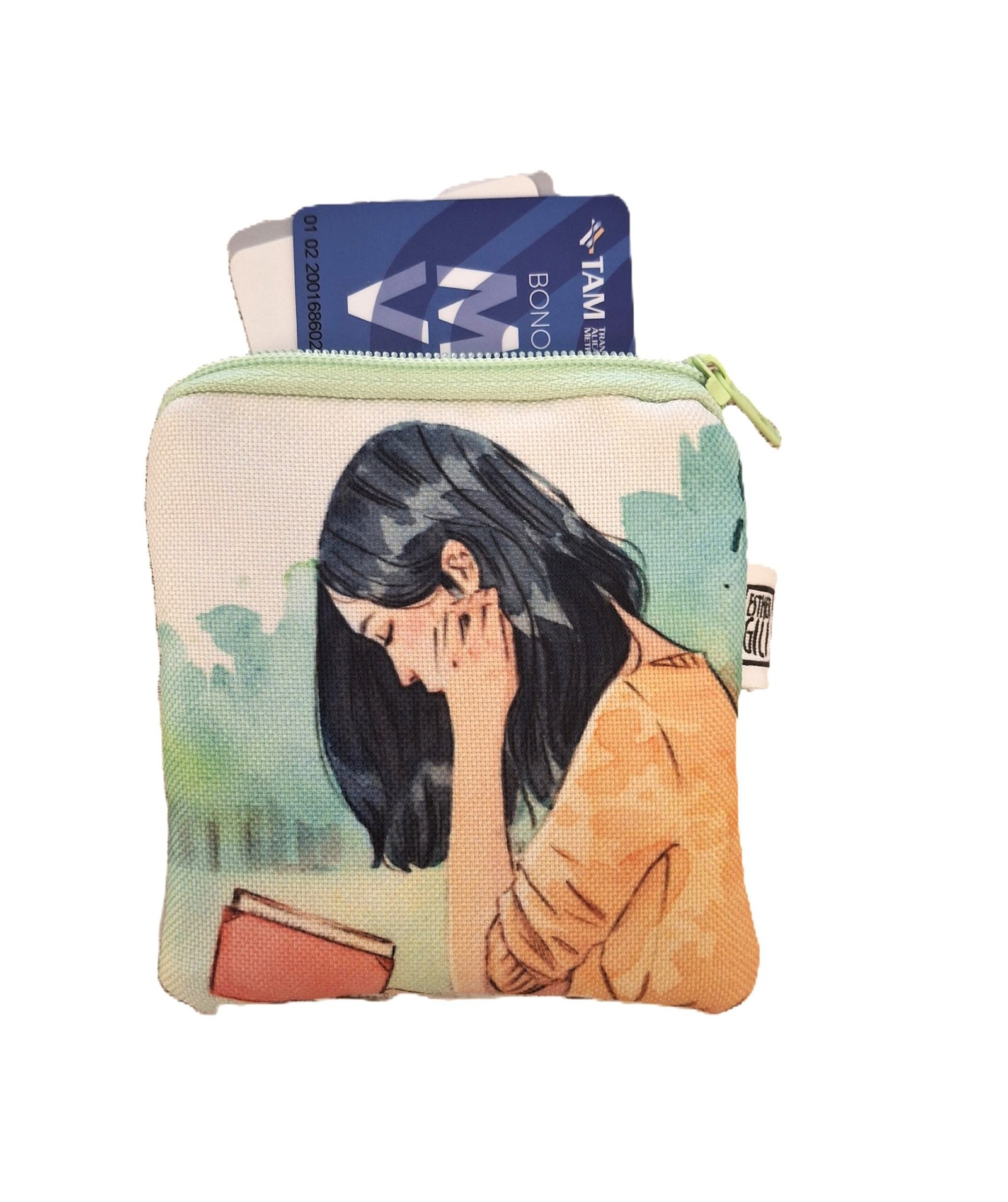 Cartera / Tarjetero de polipiel «La lectora» de Esther Gili
