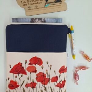 Funda de libro mediana impermeable AMAPOLAS de Marialu Gili